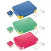 Porslinsset 6 fack Bento Box Läcksäker lunchbehållare för vuxna Bärbar behållare för barn med skedgaffel och sås