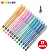 Gel Als 12 Colors 0.4mm Point Point Pen Pen Planner Planner Fineliner Liquid Pen for Journaling Hand Account Coloring 230707