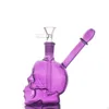 1PCS Skull Hookah DAB PLIGS COBTINIVO FECIMENTO DE RECICLER FEMANHO FEMANHO BONGS BONGS TOBACCO TUBOS DE HERB DRISE FILTRO PERC TIPE DE ÁGUA DE CEANTE COM TUBO DE QUEIRO DE ÓLEO DO ANTECENDENTE