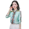 Runway Luxury Retro Silk Satin Shirt Long Sleeve Spring Autumn Winter Womens Designer Button Tops Slim Office Ladies Printed Blous2921