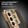 Étuis en cuir de placage pour Samsung Galaxy Z Fold 5 étui fentes pour stylo charnière couverture de Film de protection