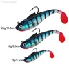 Baits Lures ALASICKA 5/8.5/11.5CM Head Soft Bait T tail Wobbler Fishing Lure Pesca Carp Bass Artificial Rubber Bait Swimbait Fishing Tackle HKD230710