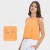 LU LU LEMONS T-shirt Women Sleeveless Short Sexy Tank Tops Back Hollow Blouse Quick-drying Sweatshirt Running Vest Breathable Sports Smock Leisure Yoga