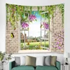 Tapestries Wall Window Scenery Wall Hanging Tapestries Tapestry Wall Carpet Photographic Background Cloth Living Room Blanket