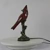 Dekorativa föremål Figuriner BERTH Tiffany Bordslampa i glas Vintage LED Creative Red Bird Skrivbordsbelysning för hemstudie Sovrumsbordsdekor 230710