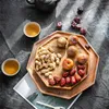 Plates Acacia Wooden Octagon Square Serving Tray Tea Cup Saucer Trays Dessert Salad Fruit Pallet Steak Plate For Kitchen