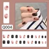 False Nails 24pcs Artificial Gradient Design Ballet Coffin Fake Wearable Bow Decal Rhinestone Long Manicure Art Tips