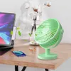 Electric Fans Desktop Fan USB Laddningsbar utomhuscamping Fan Speed ​​Oscillating Fan 90 grader roterande med LED -ljus för sovrumets sovsal