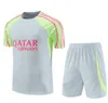 23 24 PSGS SHORT SLEEVE TRAFTSUT 2023 2024 PARIS MBAPPE البالغين التدريب على الأطفال بدلة كرة القدم