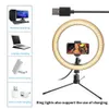 Aggiorna la luce ad anello a LED da 8quot con selfie stick per video di YouTube e trucco Mini telefono cellulare con supporto per fotocamera da tavolo