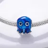 925 Sterling Silver New Fashion Women Pandora Charm Beads Blue Ocean Summer Style Swinging Starfish Octopus Dolphin Bead Charm Adatto per bracciali e bracciali