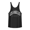 Men's Tank Tops Fitness Clothing Los Angeles American Vintage Training Singlets Bodybuilding Top Mens Muscle Sleeveless T Shirt Sports Vest