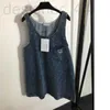 Basic Casual Jurken designer 23ss denim jurk zomerjurken dameskleding vrouwen nagelboor broo Denim back zonnejurk kwaliteit a1 WR7G