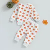 Kleding Sets Halloween Baby Peuter Kids Babykleding Voor Jongens Meisjes Pompoen Print Ronde Hals Lange Mouwen Sweatshirts Broeken Outfits