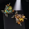 Broches Lindo Esmalte Abeja Para Mujeres Hombres Insecto Broche Bufanda Vestido Solapa Pin Traje Decoraciones Joyería