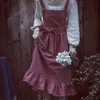 Köksförkläde Blomsterhandlare Litterär konstnär Retro bomull Linne Förkläden för kvinna Klänning Blomsteraffär Frisör Trädgård Overall Work R230710