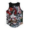 Linne för herr Japansk anime Demon Print Summer Beach Vest Herr Mesh-tröja Bodybuilding Gym Muscle Fitness Ärmlöst linne Plus storlek 230710