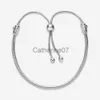 Bangle 925 Sterling Silver Bracelets For Women Jewelry DIY Fit Pandora Charm Snake Chain Slider Charms Bracelet Design Fashion Classic Lady Gift With Ori J230710