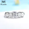 Avec pierres latérales Kuololit 1 5CT 585 14K 10K bagues en or blanc pour femmes rondes OEC brillant Solitaire mariage complet bande de luxe 230710