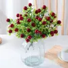 Fiori decorativi Simulati frutti rossi a 7 punte per ricchezza e fortuna Fiore di buon auspicio Decorazione domestica