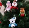 DHL Ornamenti per l'albero di Natale Babbo Natale / Pupazzo di neve / Renna / Ciondolo orso con campane Decor Albero di Natale Decorazione bambola Commercio all'ingrosso 0710
