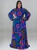 Etniska kläder Wmstar Plus Size Festklänningar För Kvinnor Höstkläder Långärmad tryckt Afrika Maxiklänning Partihandel