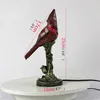 Dekorativa föremål Figuriner BERTH Tiffany Bordslampa i glas Vintage LED Creative Red Bird Skrivbordsbelysning för hemstudie Sovrumsbordsdekor 230710