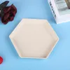Plates Wheat Straw Creative Hexagonal Dishes Fruit Barbecue Dinner Plate