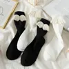 Women Socks Jk Sweet 3D Angel Wing For Girls Kawaii Student Soft Cotton Princess Solid Candy Color Middle Tube