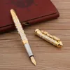 Çeşme kalemleri lüks metal 300 kalem beyaz altın retro içi boş musluk 26 nib kırtasiye ofis okul malzemeleri 230707