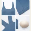 L356 U Neck Bra Nude Sense Yoga Tops V 자형 백 스포츠 브래지어 넓은 헴 여성 피트니스 조끼 충격 방지 Brassiere