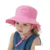 Caps Hats Lovely Baby Hat Cap Cotton Girl Sun Summer Outdoor Kids Children Panama Infant Boys Girls Beach Bucket Drop Delivery Mat Dhjfs