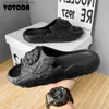 Slippers New Summer Gothic Men's Slippers Fashion Outdoor Casual Beach Sandals Women Platform Slides Lion Head Print EVA Cozy Punk Shoes T230711