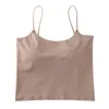 Canotte Canotte Donna Estate Ragazza Reggiseno incorporato Cinghie senza spalline Gilet Canotte morbide e traspiranti senza cuciture Biancheria intima femminile carina