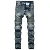 Mannen Plus Size Broek Jeans Man Denim Designer MOTO BIKE Rechte Motorfiets Voor Herfst Lente Punk Rock Streetwear Rijden Kn247L