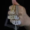 Kolye Kolyeleri Yeni gelen mektup Allah kolye Küba zinciri döşeli kadınlar için tam cz taş