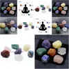 Kamień 7 sztuk/zestaw Reiki Natural Irregar Rock Quartz 7 Chakra Energy Healing Symbol dekoracji Drop Delivery biżuteria Dhrfu