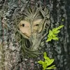 Women Face Tree Decor Resin Garden Peeker Sculpture Statue DIY Trees Hugger Wall Art Mystic Decoration Ornaments L230620