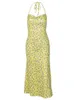 Urban Sexy Dresses Hbenna Floral Summer Dresses Women Sem Mangas Sexy Backless Skinny Bodycon Vestidos Longos Para Mulheres Vestidos Longos Divididos Lateralmente L230711