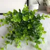 Decorative Flowers Artificial Grass Leaves Large Eucalyptus Leaf Plants Wall Material Decoration Fake Plant For Home Wedding Garden Party