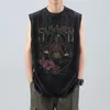 Camisetas sin mangas para hombre, ropa informal estilo Hip Hop, Top lavado a la moda, gráfico de Anime Harajuku, ropa informal de algodón para verano, camisetas sin mangas para gimnasio