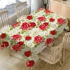 Nappe Aquarelle Fleurs Rectangulaire Fête De Mariage Décor Linge Nappe Florale Maison Cuisine Feuilles Vertes Couvre