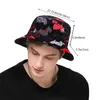 Berets Cartoon Black Westie Print Wild Hat Women Panama Bucket Scottie Dog Design Flat Sun Visor Fishing Fisherman Bob Hip Hop