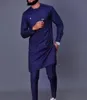 سروال Kaftan Man يضع السراويل أعلى السراويل طويلة الأكمام t قميص بنطلون 2pcs بدلات الذكور