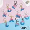 Keychains 90x Lobster Claw Clasps Keychain Keys Lanyard Connector Metal Open Jump Rings For Findings Bag Supplies Keyrings DIY Crafts