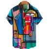 Hosen 2022 3d Graffiti Ölgemälde Gedruckt Hemd Männer Mode Streetwear Hawaiian Shirt Männer Strand Casual Revers Plus Größe 2022