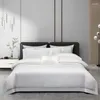 Set di biancheria da letto Set jacquard in raso di lusso grigio argento 100S Cotone egiziano Trapunta setosa morbida / Copripiumino Lenzuolo Federe