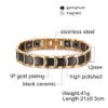 Braccialetto magnetico in acciaio in acciaio Bracciale nero Braccialetti Germanio Braccialetti uomini Catena manuale Oro Colore Ologramma Bracciale Male Male