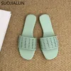 Slippers Suojialun 2023 Zomer Vrouwen Slipper Fashion Weave Slip Op Dames Casual Outdoor Sandaal Schoenen Platte Hak Strand Slides flip Fl