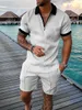 Męskie dresy letni dres luksusowa drukowana koszulka polo z klapami szorty rękaw i krótkie spodnie 2-częściowe zestawy społeczna elegancka odzież męska 230710